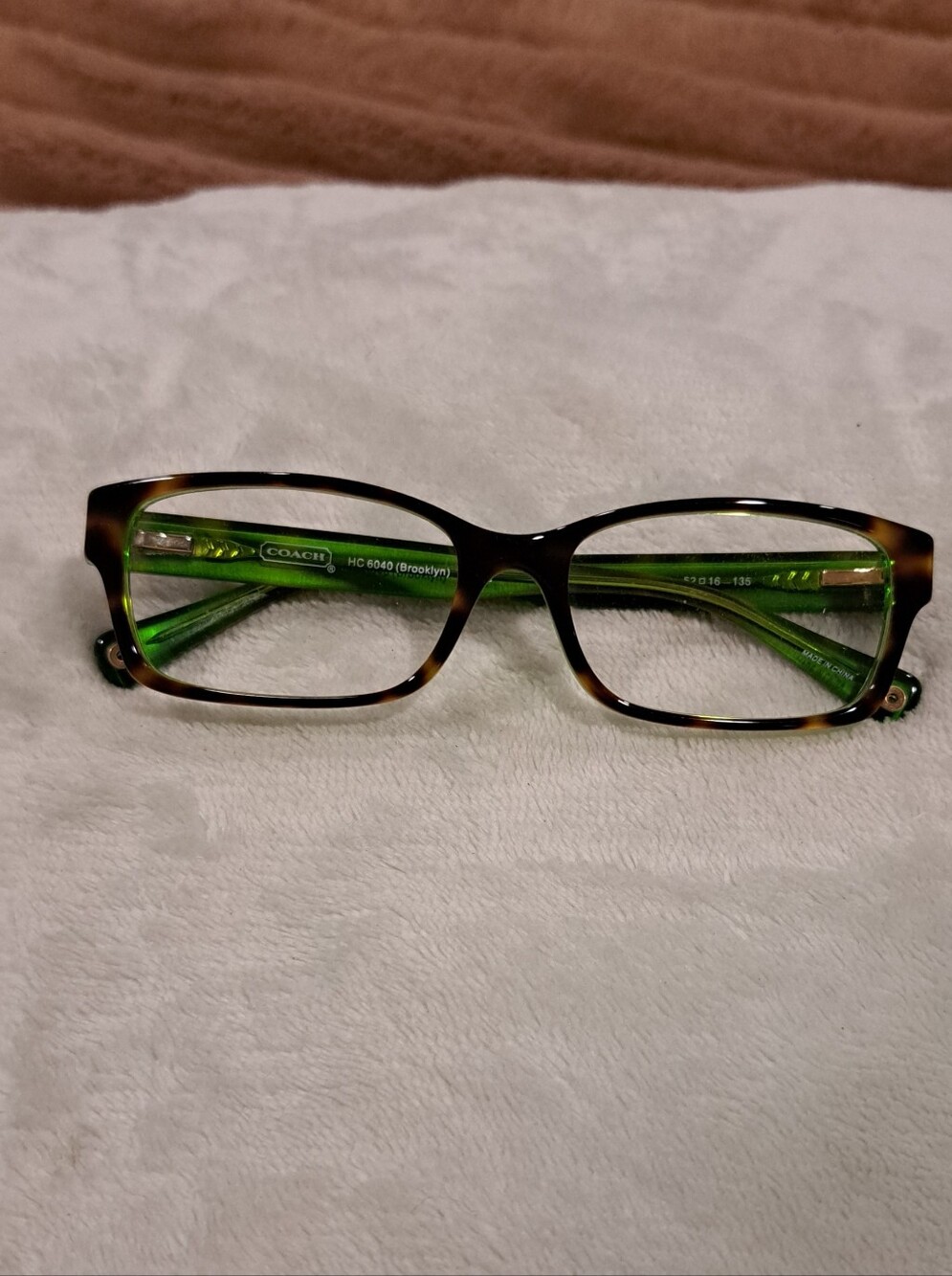 Coach HC 6040 Brooklyn 5117 Tortoise Green Women's Eyeglasses Frame 50-16-135